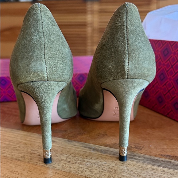 Tory Burch Olive Green Suede Heels